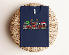 Christmas Fire Truck Shirt, Firefighter Christmas Shirt, Fire Department Gifts, Santa Fire Engine, Retro Christmas, Fireman Christmas Gift