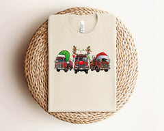 Christmas Fire Truck Shirt, Firefighter Christmas Shirt, Fire Department Gifts, Santa Fire Engine, Retro Christmas, Fireman Christmas Gift