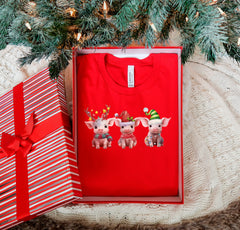 Christmas Pigs Shirt, Cute Christmas Shirt, Christmas Animals Shirt, Pig Gifts, Holiday Tshirts, Womens Christmas Shirt, Animal Lover Gift