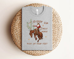 Cowboy Christmas Shirt, Giddy Up Jingle Horse Pick Up Your Feet, Howdy Country Christmas Horse, Cowgirl Shirt, Western Christmas, Xmas Gifts