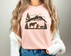 Praying Cowboy Manger Shirt, Religious Western Christmas Cowboy Shirt, Christian Christmas Shirt, Vintage Christian Shirts, Christmas Gifts