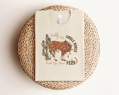 Cowboy Christmas Shirt, Giddy Up Jingle Horse Pick Up Your Feet, Cowgirl Shirt, Western Christmas, Howdy Country Christmas Horse, Xmas Gifts
