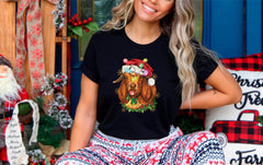 Funny Goat Santa Hat Shirt, Goat Christmas Shirt, Funny Animal Shirt, Christmas Farm Animals, Farm Girl Shirt, Xmas, Farmer Christmas Gift