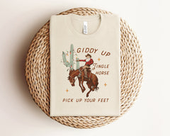 Cowboy Christmas Shirt, Giddy Up Jingle Horse Pick Up Your Feet, Howdy Country Christmas Horse, Cowgirl Shirt, Western Christmas, Xmas Gifts