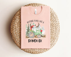 Nothing Runs Like A Reindeere Shirt, Christmas Tractor Shirt, Vintage Christmas Shirt, Christmas Farm T-Shirt, Farm Life Shirt, Xmas Gifts