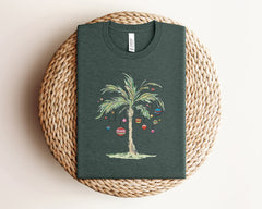Christmas Palm Tree Shirt, Tropical Christmas Beach Shirt, Hawaiian Christmas Shirt, Florida Christmas Shirts, Aloha Shirt, Christmas Gifts