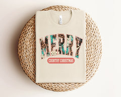 Merry Country Christmas Shirt, Western Christmas Shirt, Country Girl Gifts, Vintage Christmas, Holiday Shirts For Women, Christmas Gifts