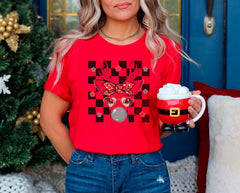 Cute Reindeer Shirt, Reindeer With Bandana Glasses Bubblegum, Christmas Animal Shirt, Retro Christmas, Funny Christmas Shirt, Gift For Kid