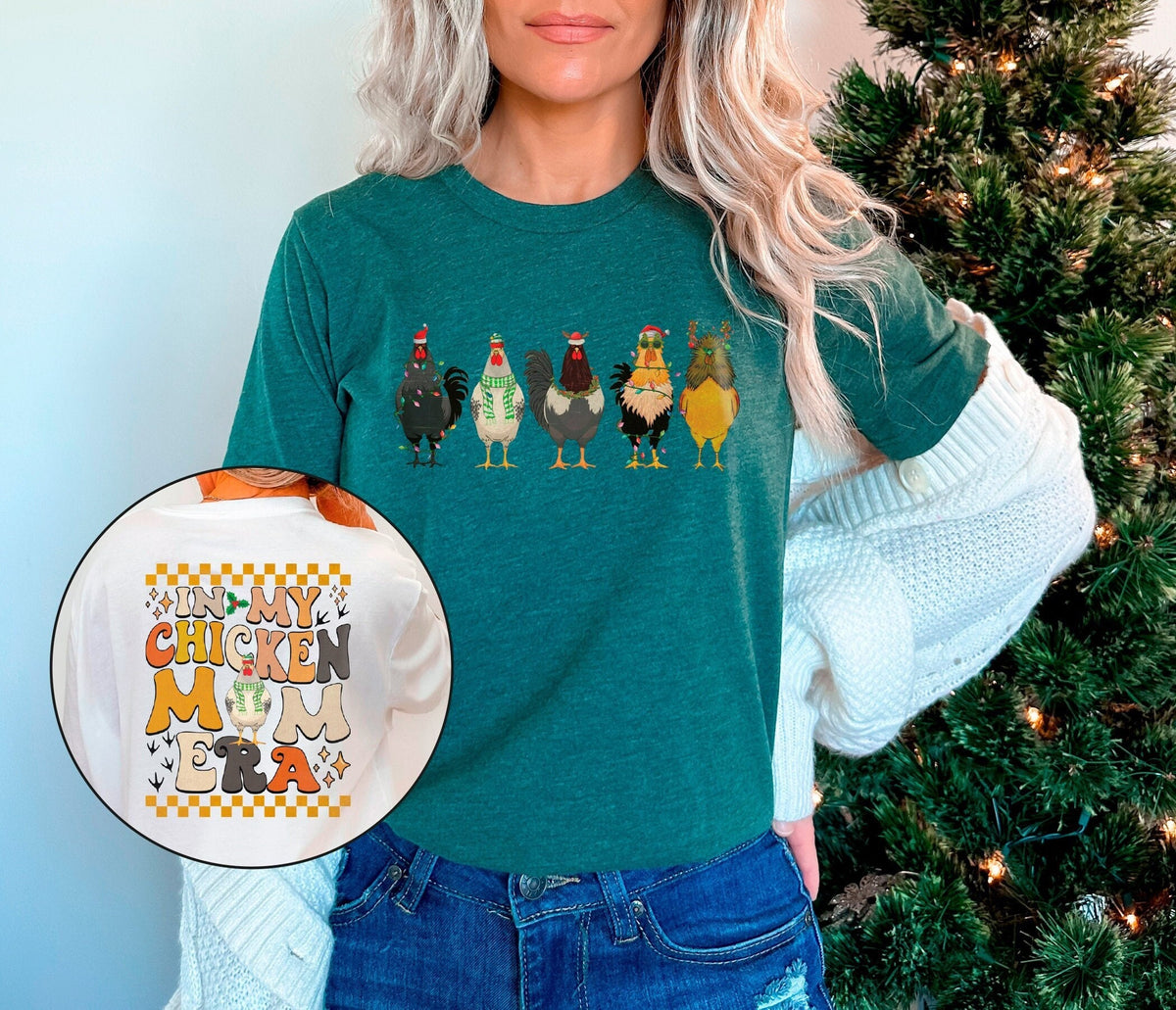 In My Chicken Mom Era Christmas Shirt, Retro Christmas Shirt, Funny Chicken Xmas Tshirt, Christmas Farm Animals Shirt, Chicken Lover Gift