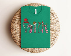 Manicure Set Christmas Lights Shirt, Nail Technician Christmas Shirt, Manicurist Shirt, Nail Tech Gifts, Nail Stylist Shirt, Gift For Her