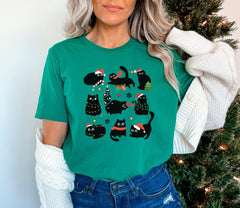 Christmas Black Cat Shirt, Cute Christmas Shirt, Cat Mom Shirt, Black Cat Gifts, Christmas Animal Shirt, Cat Lover, Christmas Gift For Her