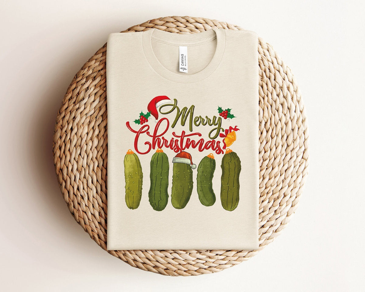 Vintage Pickles Merry Christmas Shirt, Christmas Pickle Shirt, Funny Christmas Shirt, Pickle Gifts, Winter Shirt, Pickle Lovers, Xmas Gifts