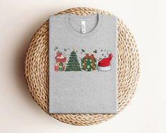 Christmas Latte Tree Gift Box Santa Hat Shirt, Vintage Christmas Shirt, Holiday Tshirts, Coffee Lovers Tshirt, Winter Shirt, Christmas Gifts