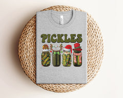 Christmas Pickles Shirt, Funny Christmas Shirt, Pickle Lover Tshirt, Pickles Shirt, Vintage Christmas, Holiday Tshirts, Pickle Gifts