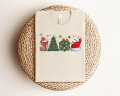 Christmas Latte Tree Gift Box Santa Hat Shirt, Vintage Christmas Shirt, Holiday Tshirts, Coffee Lovers Tshirt, Winter Shirt, Christmas Gifts