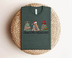 Seasons Reading Christmas Shirt, Christmas Book Tree Shirt, Retro Christmas Season Shirt, Reading Lover Gift, Bookworm Shirt, Christmas Gift