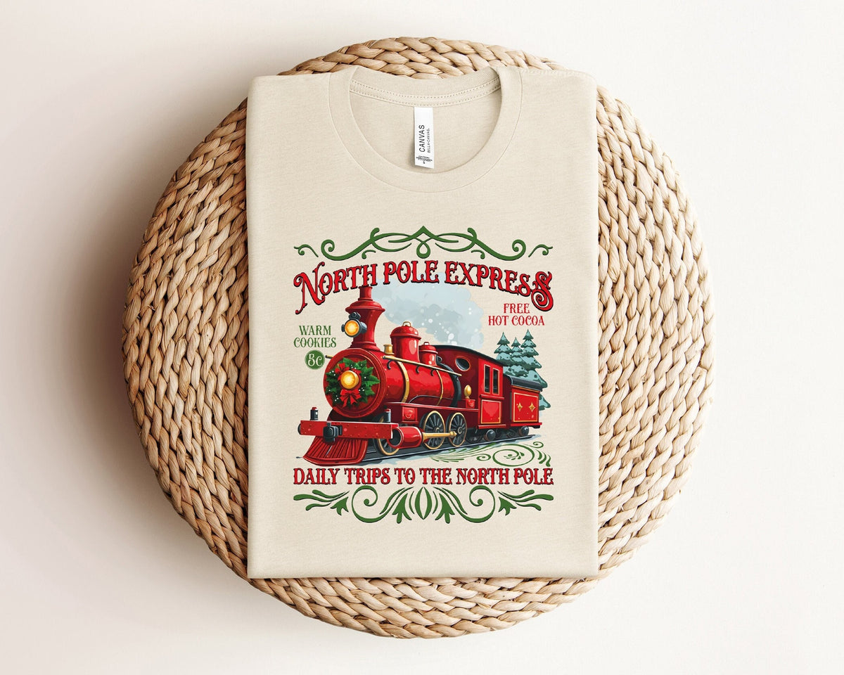 North Pole Express Christmas Shirt, Christmas Vacation Shirt, Family Trip Christmas Shirts, Christmas Train Shirt, Vintage Christmas Gifts