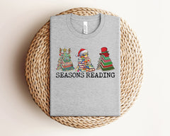 Seasons Reading Christmas Shirt, Christmas Book Tree Shirt, Retro Christmas Season Shirt, Reading Lover Gift, Bookworm Shirt, Christmas Gift