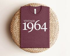 Vintage 1964 Shirt, Retro Birthday Shirt, Birthday Year Shirt, Grandma Birthday Shirts, Birthday Party Shirt, 60th Birthday Gifts For Women
