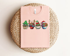 Christmas Cactus Shirt, Plant Mom Xmas Shirt, Succulent Christmas Lights Tee, Cactus Lover Gift, Southern Christmas Tshirt, Plant Mom Gifts