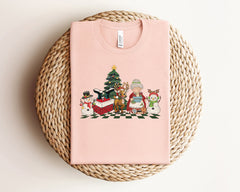 Funny Christmas Characters Shirt, Retro Christmas Snowman Upside Down Santa Reindeer Shirt, Holiday Tshirts, Winter Shirt, Christmas Gifts