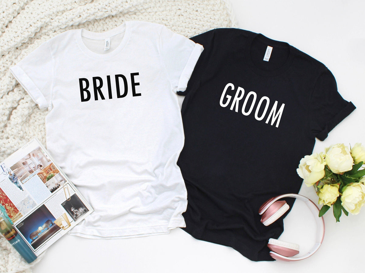 Bride and Groom Shirts, Bridal Party Tshirt, Bride to Be Gift, Wedding Day Tees for Bride And Groom, Newly Married Shirt, Bridal Shower Gift