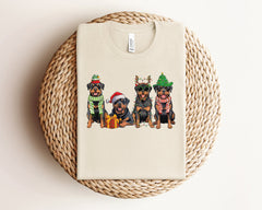 Rottweiler Christmas Shirt, Dog Mom Christmas Shirt, Xmas Animal Lover Tshirt, Cute Christmas Shirt, Christmas Dogs Shirt, Dog Mom Gift