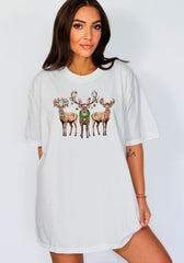 Christmas Reindeer Shirt, Cute Christmas Shirt, Christmas Animals, Womens Christmas Shirt, Retro Christmas, Xmas Deer Lover, Christmas Gifts