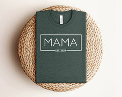 Mama Est 2025 Shirt, Pregnancy Announcement Tee, New Mom Shirt, Mother's Day Gift, Baby Shower Mom Shirt, Mother To Be T-shirt, Gift For Her