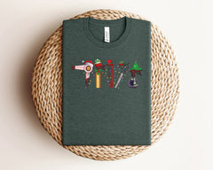 Christmas Hairstylist Shirt, Hair Tools Xmas Tshirt, Hair Dresser Christmas Gift, Barber Christmas Shirt, Holiday Tshirts, Christmas Gifts