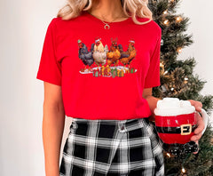 Christmas Chicken Shirt, Funny Christmas Shirt, Cute Farm Animals Shirt, Chicken Gifts, Animal Lover Tshirt, Christmas Animals, Xmas Gifts