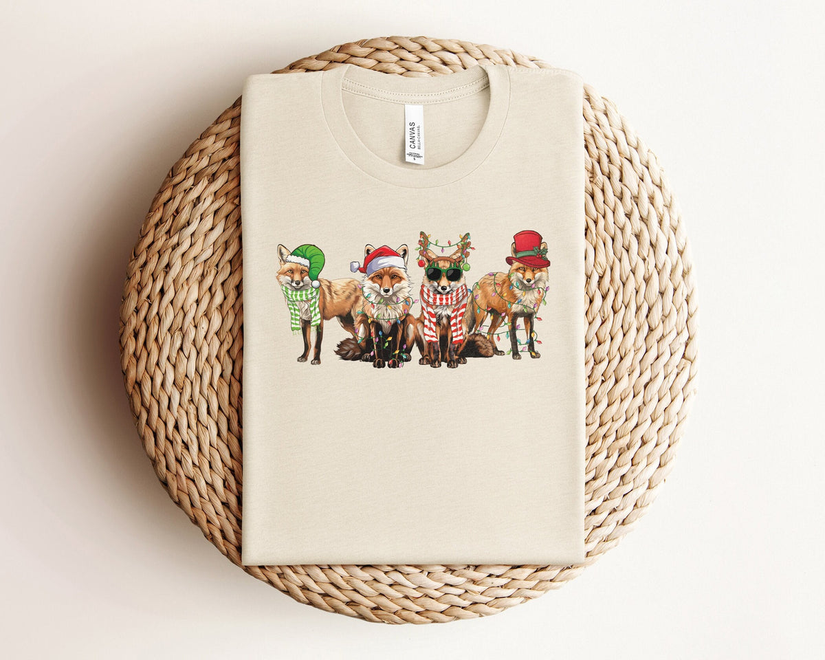 Fox Christmas Shirt, Christmas Animal Shirt, Cute Christmas Shirt, Fox Gifts, Winter Clothing, Unisex, Holiday Tshirts, Animal Lover Gift