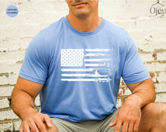 American Flag Fishing Shirt, Fishing Lover Shirt, Fisherman Gift, Dad Fishing Shirt, American Hunter Tshirt, Fisher Shirt, Men Hunting Gifts