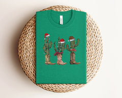 Cactus Boots Christmas Shirt, Christmas Cowboy Shirt, Cactus Lover Gift, Western Christmas Shirt, Retro Christmas Shirt, Xmas Cowgirl Gifts