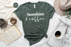 Sunshine and Coffee Shirt, Summer Vibes Shirt, Gift for Mother, Weekend Shirt, Hello Summer Shirt, Workout Shirts, Coffee Lover Gift For Her