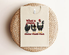What A Damn Cluckin Fluster Fluck Christmas Shirt, Christmas Chicken Shirt, Funny Christmas Shirt, Farm Animals Shirt, Xmas Chicken Gifts