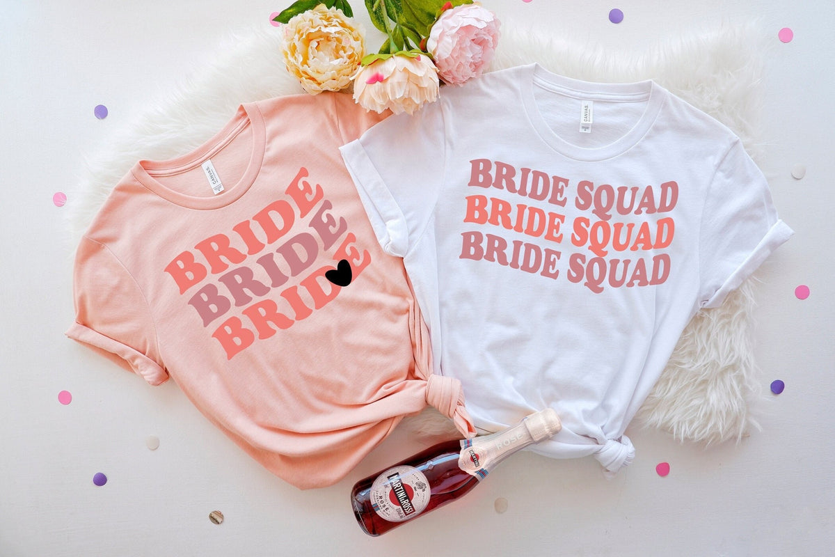 Bride Squad Shirt, Retro Bride Tank Top, Bachelorette Party Shirts, Bridesmaid Gifts, Bridal Party Shirts, Bride To Be, Bridal Shower Gift
