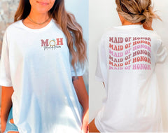 Retro Maid Of Honor Shirt, Bridal Party Tank Tops, Bridesmaid Gifts, Bachelorette Party, Maid Of Honor Proposal, Moh Shirt, Wedding Gifts