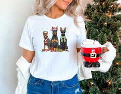 Christmas Doberman Shirt, Dog Mom Christmas Shirt, Dog Lover Gift, Christmas Dogs Shirt, Cute Christmas Shirt, Christmas Animals, Xmas Gifts