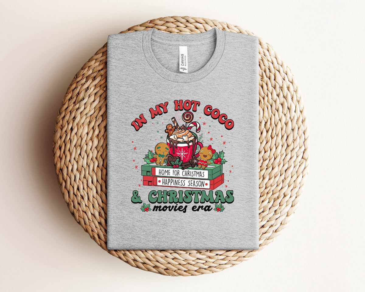In My Hot Coco Christmas Movies Era Shirt, Retro Christmas Shirt, Christmas Movie Tee, Hot Cocoa Xmas Tshirt, Winter Shirt, Movie Lover Gift