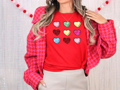 Valentine's Heart Shirt, Retro Valentine Shirt, Valentines Day Shirt, Women's Clothing, Cute Valentine Shirt, Valentines Gift For Teacher