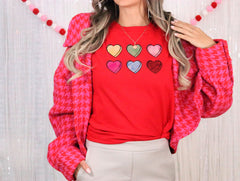 Valentine's Heart Shirt, Retro Valentine Shirt, Womens Clothing, Cute Valentine Shirt, Valentines Gift For Her, Teacher Valentines Day Shirt