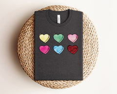 Valentine's Heart Shirt, Retro Valentine Shirt, Womens Clothing, Cute Valentine Shirt, Valentines Gift For Her, Teacher Valentines Day Shirt
