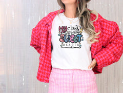 My Class Is Full Of Sweet Hearts Shirt, Teacher Valentine Shirt, Valentine's Day Shirt, Retro Valentines Shirt, Teacher Valentines Day Gift