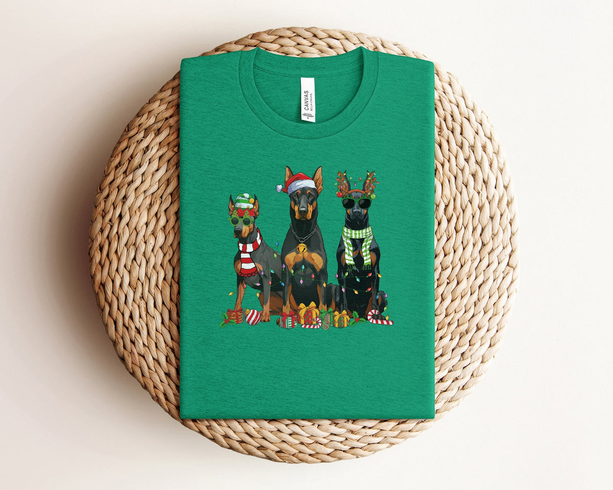 Christmas Doberman Shirt, Dog Mom Christmas Shirt, Dog Lover Gift, Christmas Dogs Shirt, Cute Christmas Shirt, Christmas Animals, Xmas Gifts