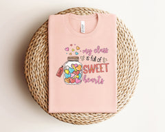 My Class Is Full Of Sweet Hearts Shirt, Teacher Valentine Shirt, Retro Valentines Tshirt, Valentine's Day Shirt, Teacher Valentines Day Gift
