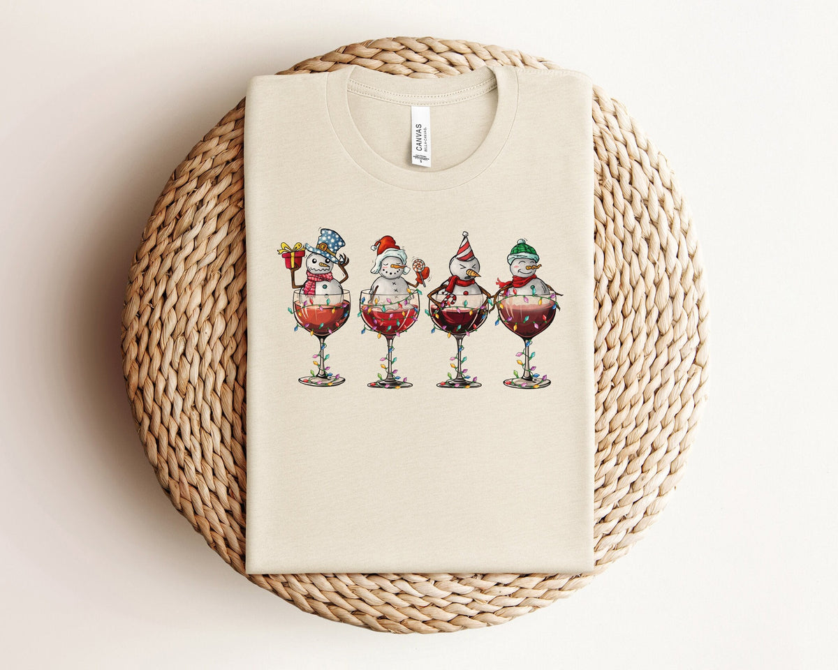 Christmas Wine Shirt, Snowman Wine Christmas Shirt, Retro Christmas Shirt, Christmas Spirit Shirt, Red Wine Xmas Tshirt, Wine Lover Gift