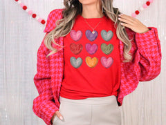 Valentines Heart Shirt, Retro Valentine Shirt, Girlfriend Tshirt, Valentines Teacher Tee, Cute Valentine Shirt, Valentine's Day Gift For Her