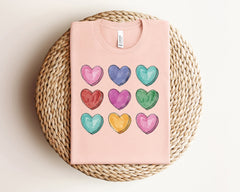 Valentines Heart Shirt, Retro Valentine Shirt, Girlfriend Tshirt, Valentines Teacher Tee, Cute Valentine Shirt, Valentine's Day Gift For Her
