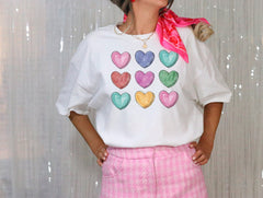 Valentines Heart Shirt, Retro Valentine Shirt, Girlfriend Tshirt, Valentines Teacher Tee, Cute Valentine Shirt, Valentine's Day Gift For Her